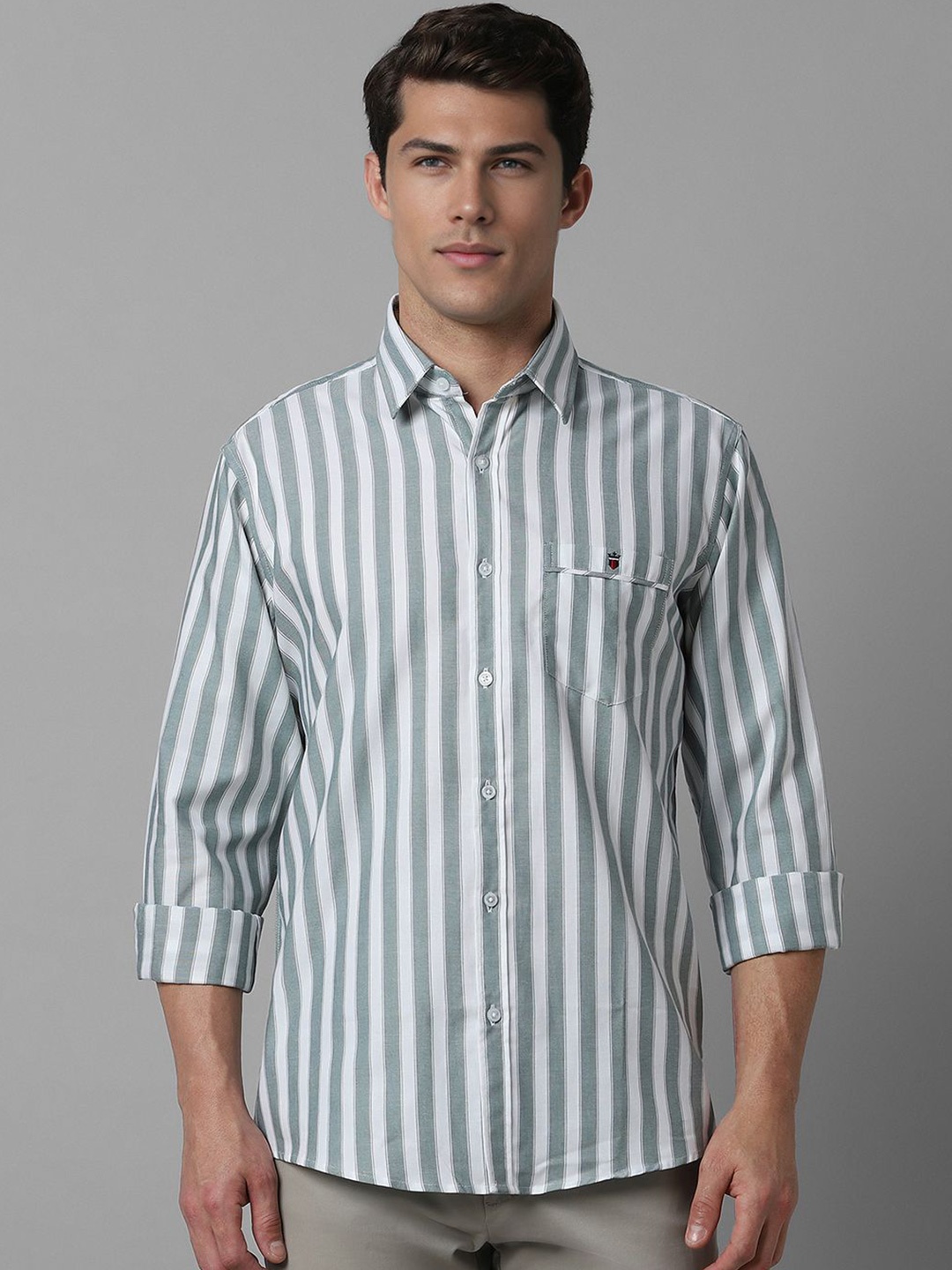 

Louis Philippe Sport Men Slim Fit Opaque Striped Casual Shirt, Grey
