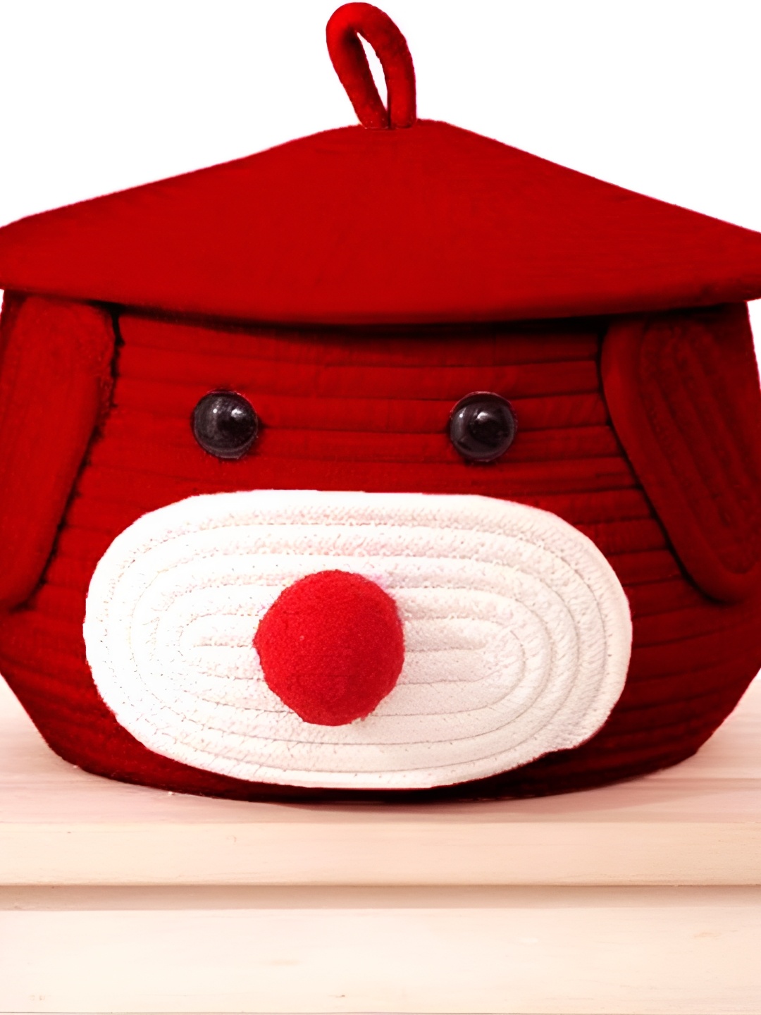 

ANA Red & White Self Design Tote Basket Organiser With Cap