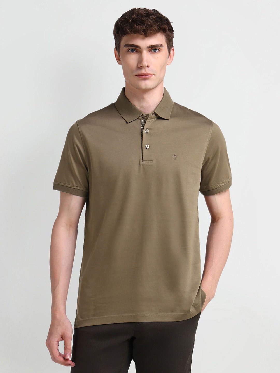 

Arrow Men Solid Polo Collar Cotton T-shirt, Brown