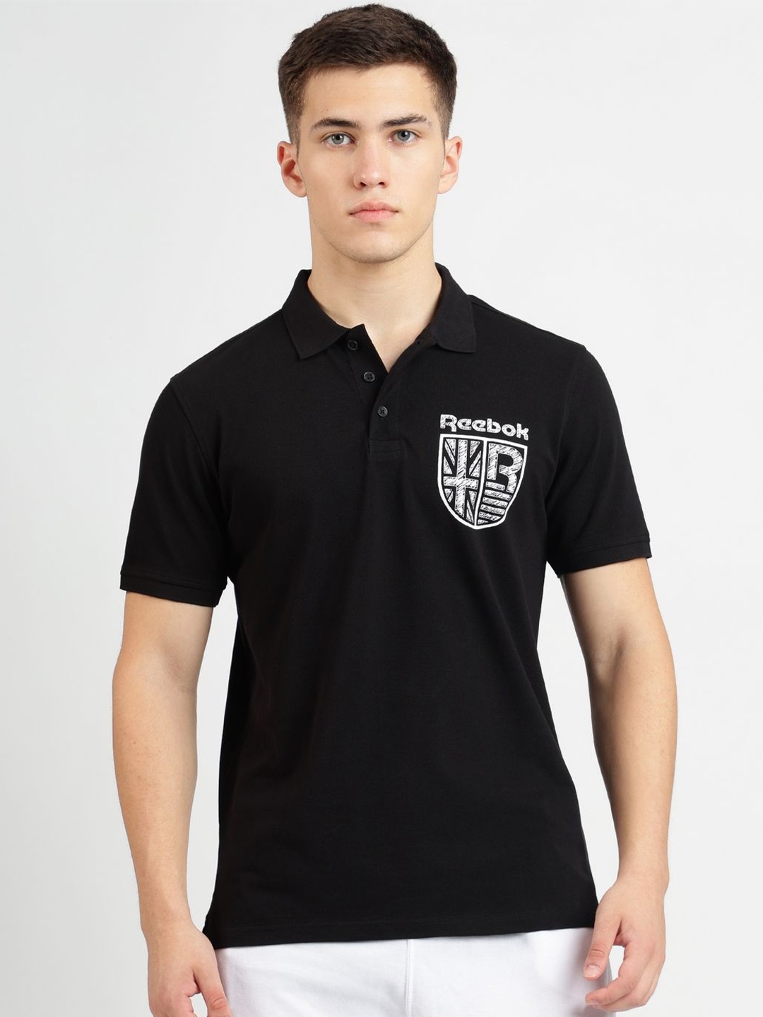 

Reebok Iconic Emblem Pure Cotton Polo, Black