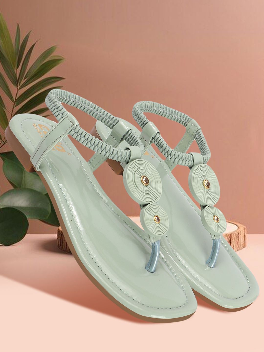 

Colo Women T-Strap Flats, Sea green