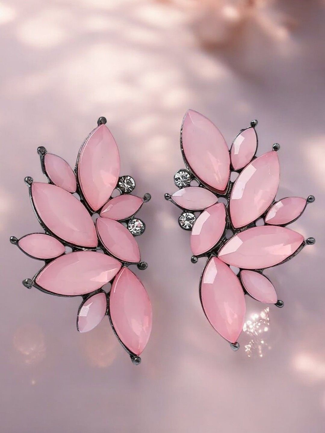 

fabula Crystals Floral Studs, Silver