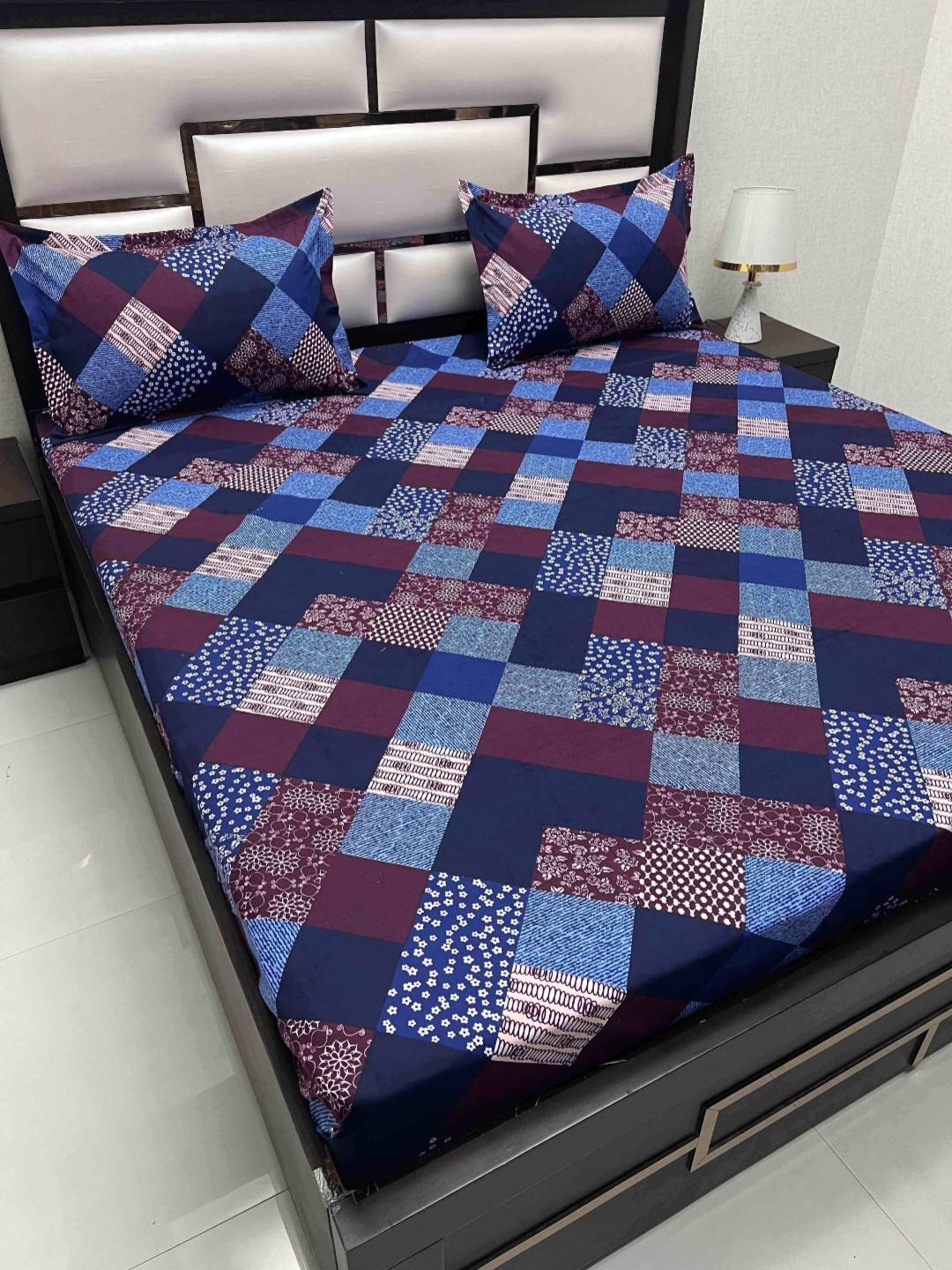 

Pure Decor Queen Size Double Bed Bedsheet With 2 Pillow Covers 90in X 100in,228cm X 254cms, Blue