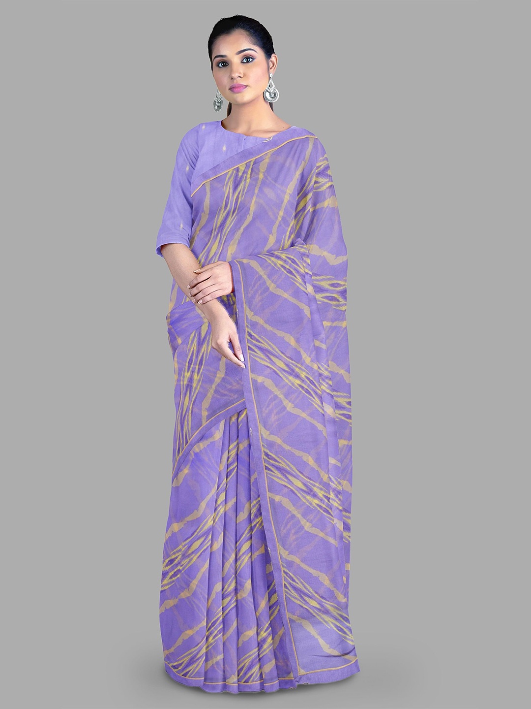 

The Chennai Silks Abstract Printed Saree, Lavender