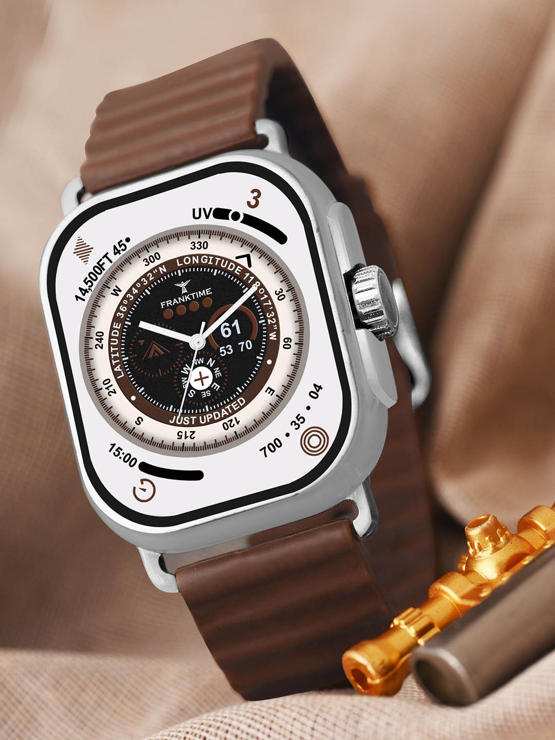 

Franktime Men Brass Printed Dial & Bracelet Style Straps Analogue Watch FT-0050 BW, Brown