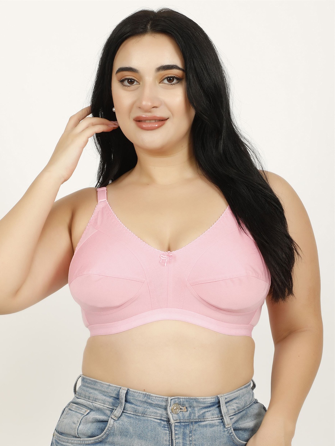 

Hill Islands Plus Size Pink Non Padded Solid Bra