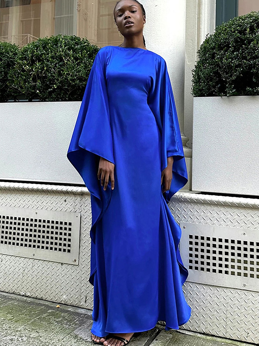 

LULU & SKY Cape Sleeve Maxi Dress, Blue
