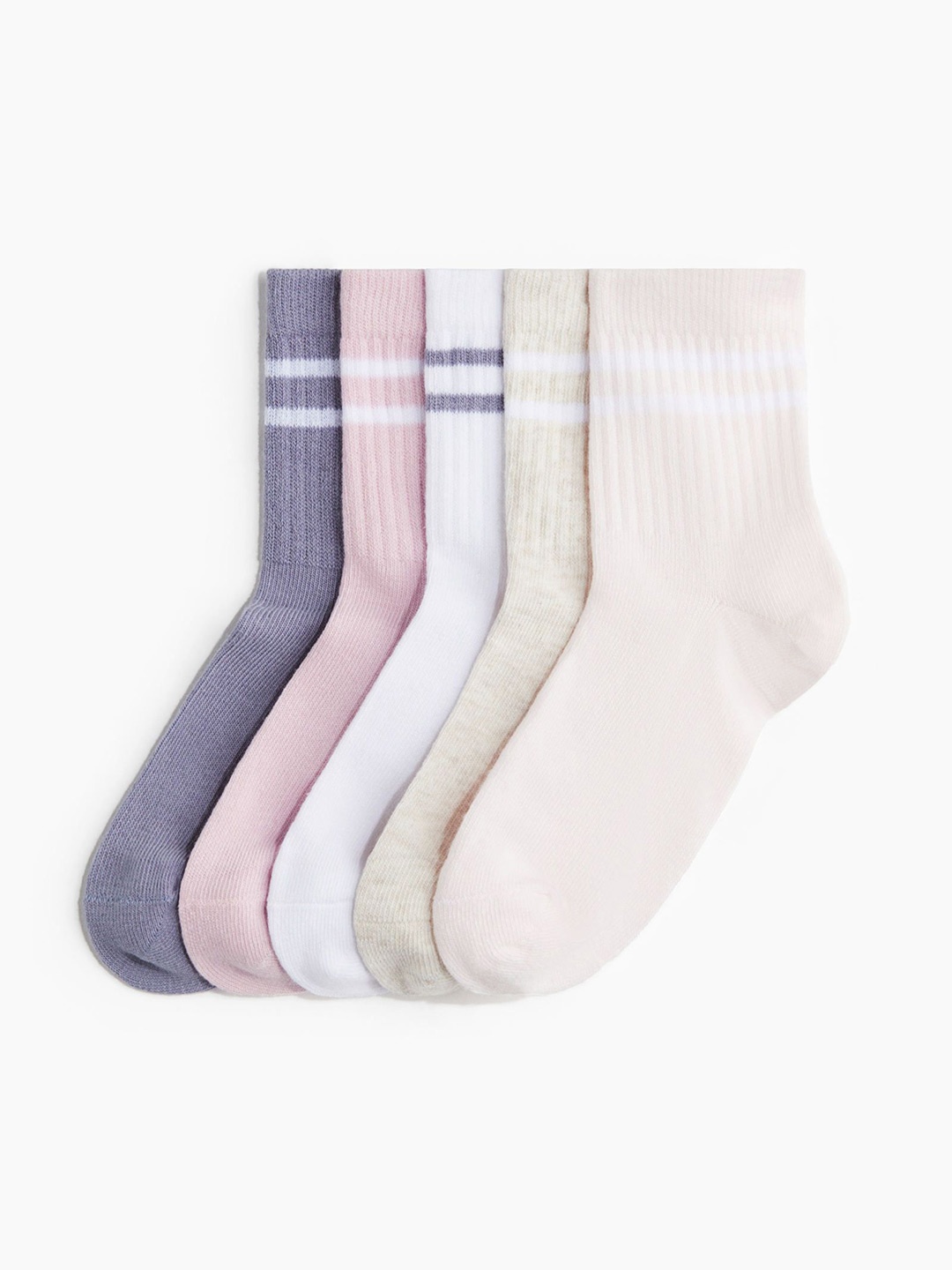 

H&M Girls Pack Of 5 Sports DryMove Socks, Pink