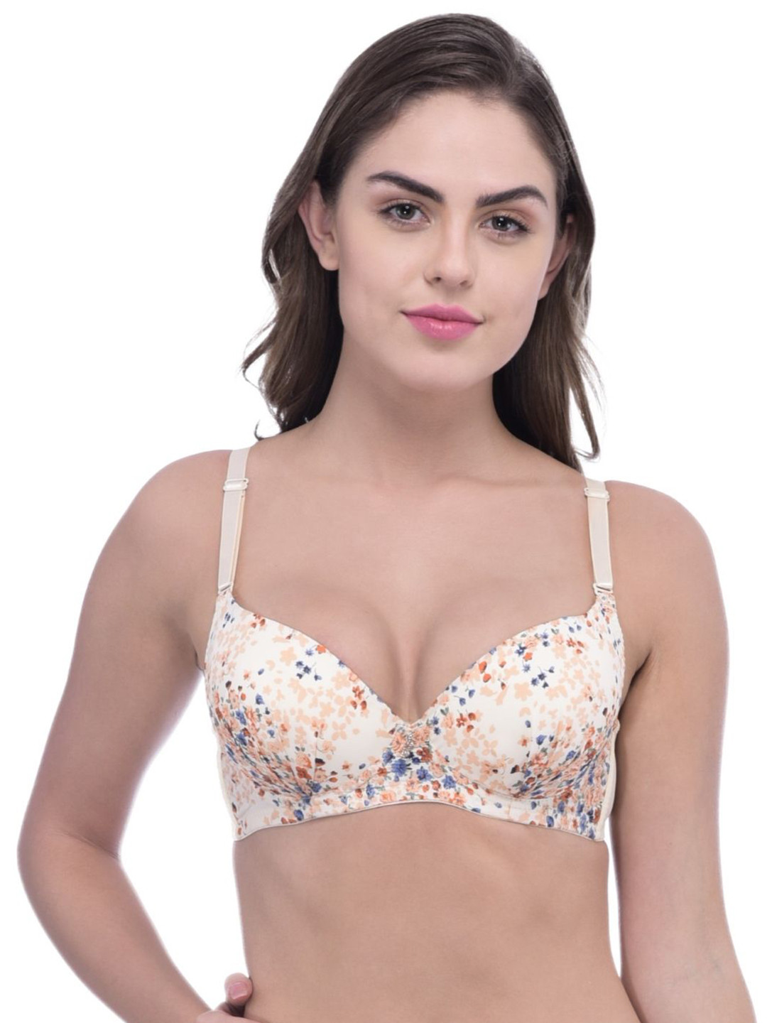 

Poftik Full Coverage Lightly Padded Bra, Cream