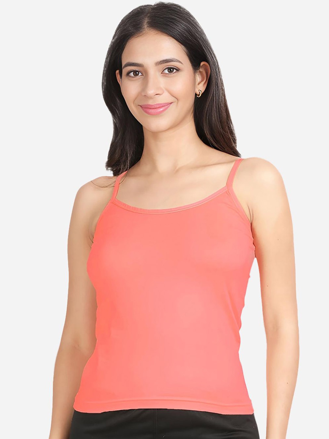 

Susie Cotton Solid Shoulder Straps Camisole EFC001, Peach