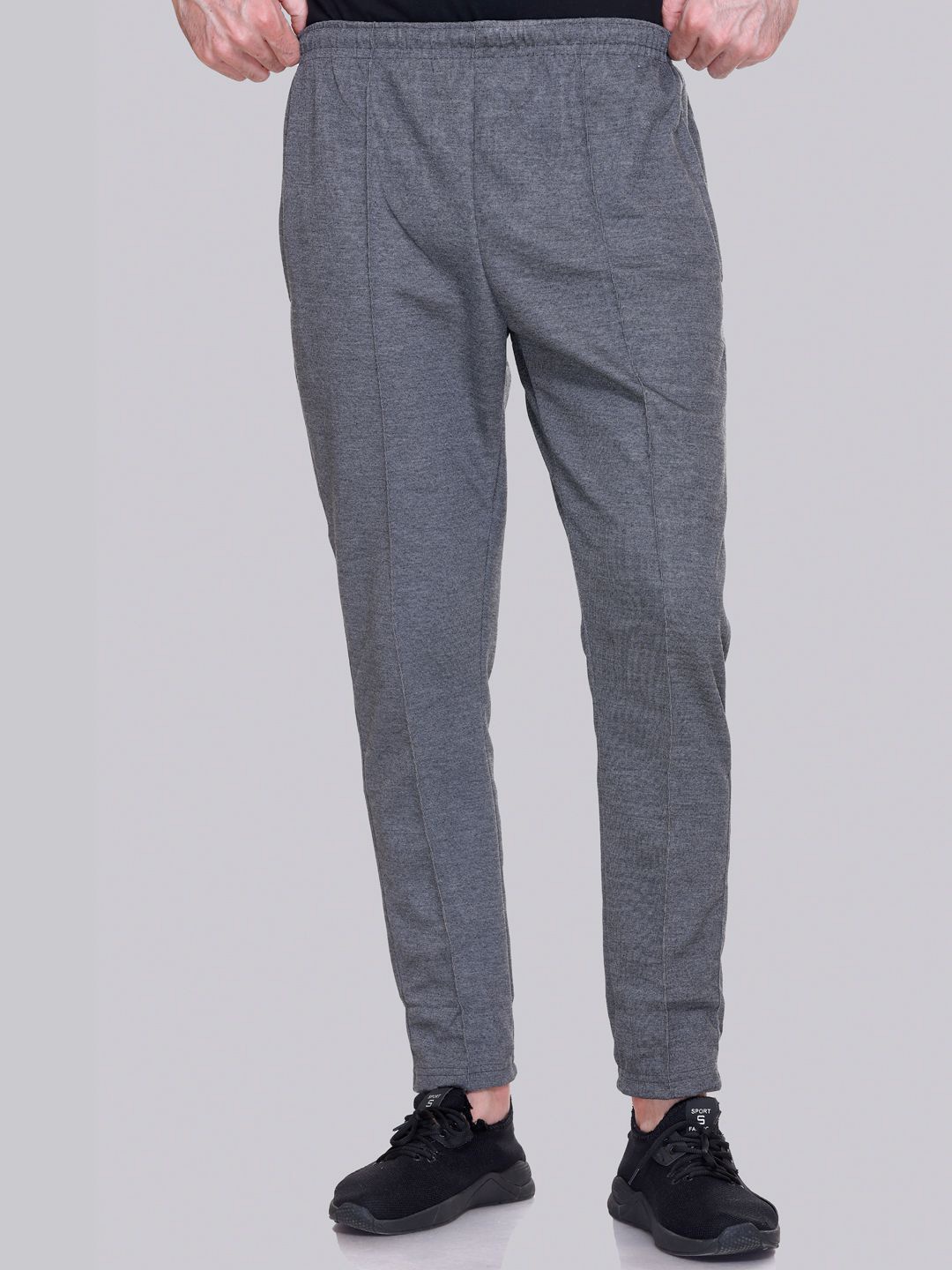 

ELPIDA Men Cotton Track Pants, Grey