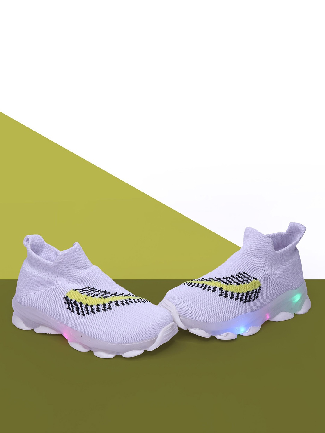 

BAESD Kids Slip-On Sneakers With LED, White