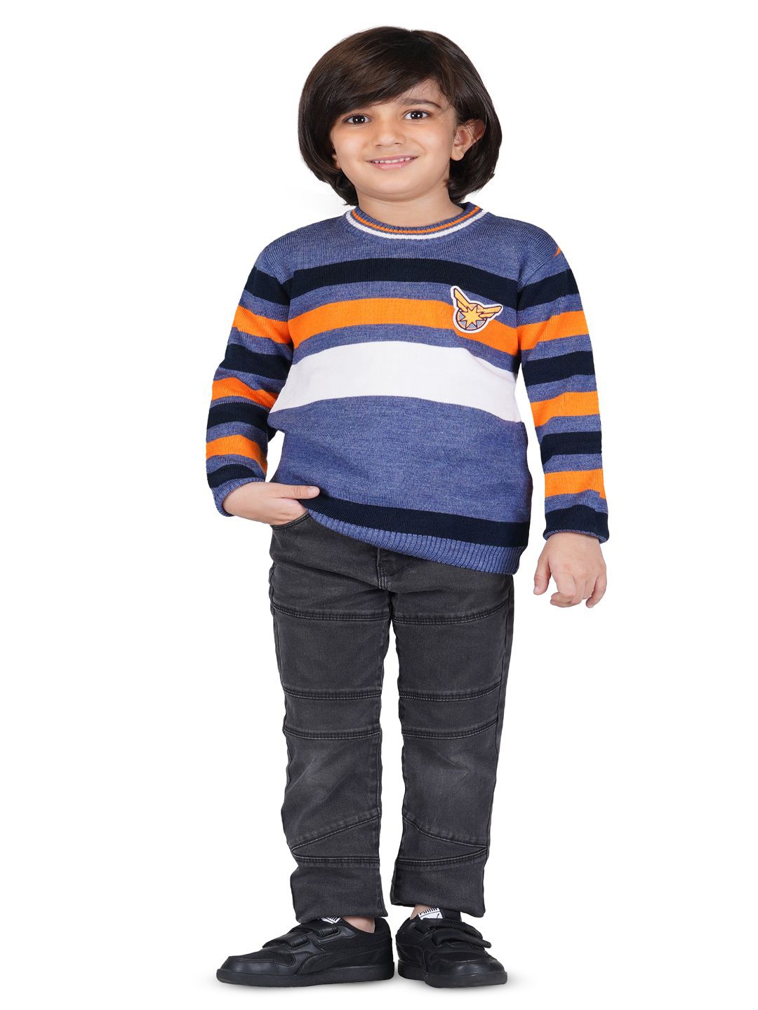 

KNITCO Unisex Kids Striped Pullover, Blue