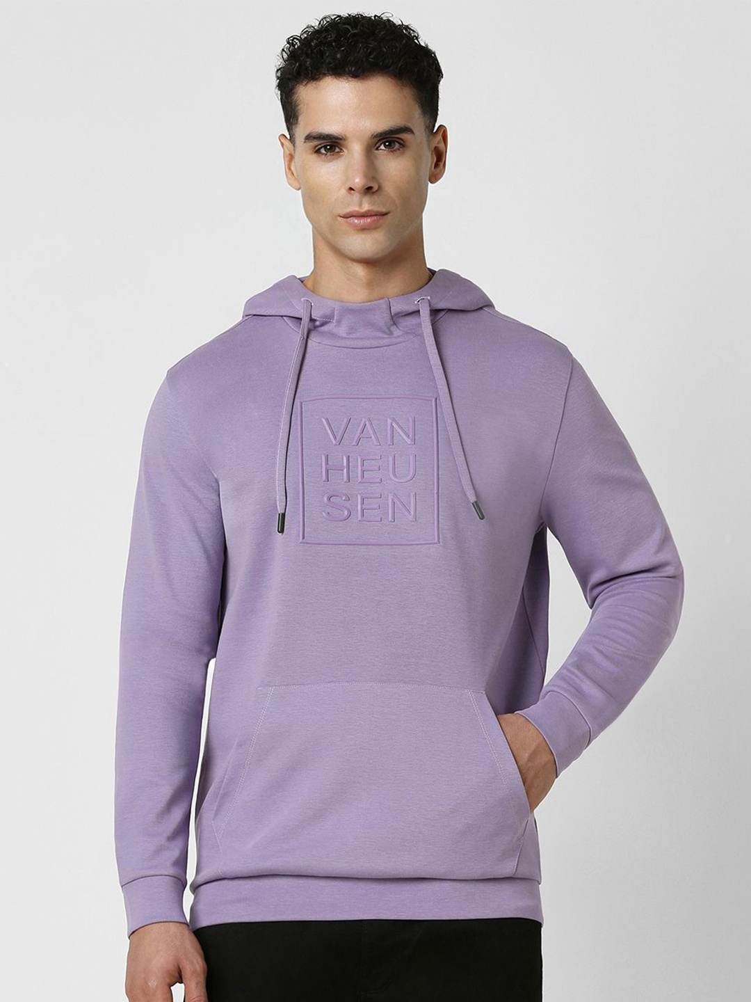 

Van Heusen Sport Men Typography Printed Hooded Sweatshirt, Purple