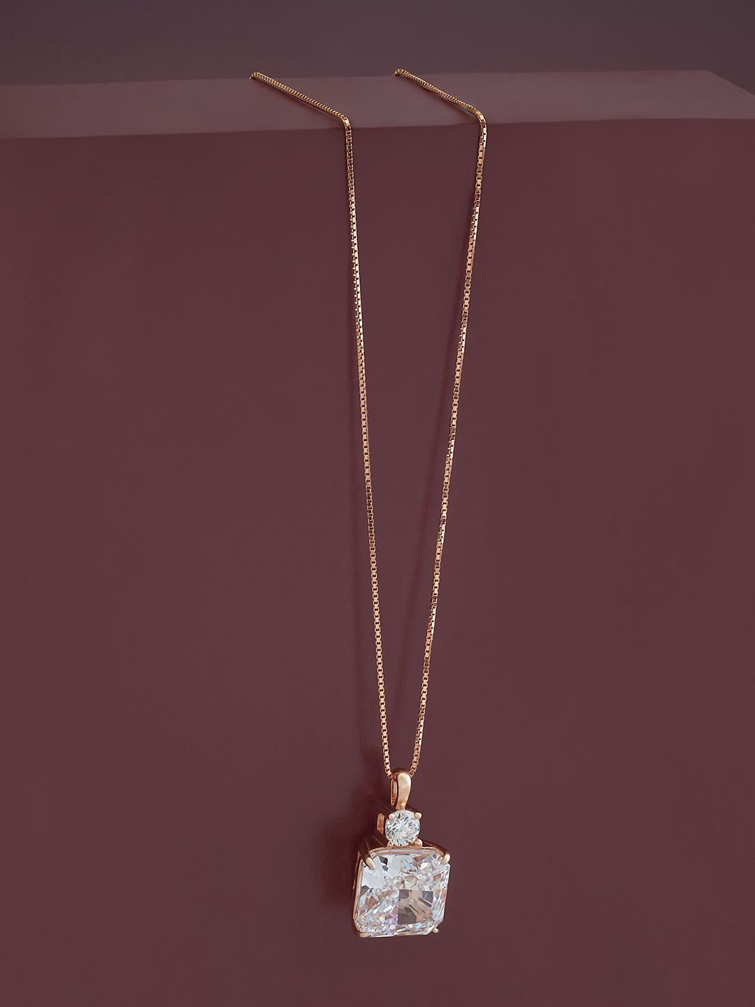 

Kushal's Fashion Jewellery 92.5 Pure Silver Rose Gold-Plated CZ Studded Chain