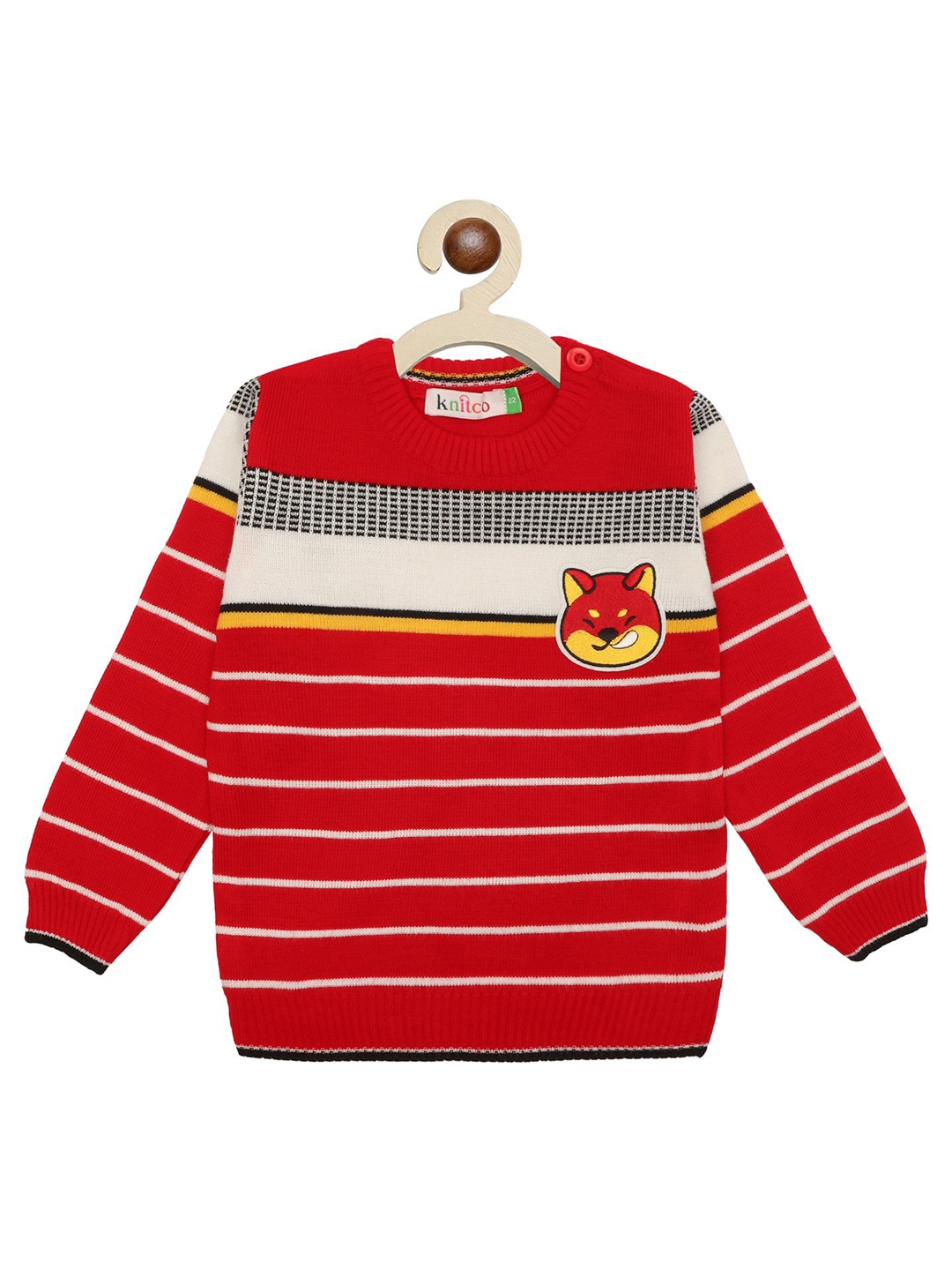 

KNITCO Unisex Kids Striped Pullover, Red