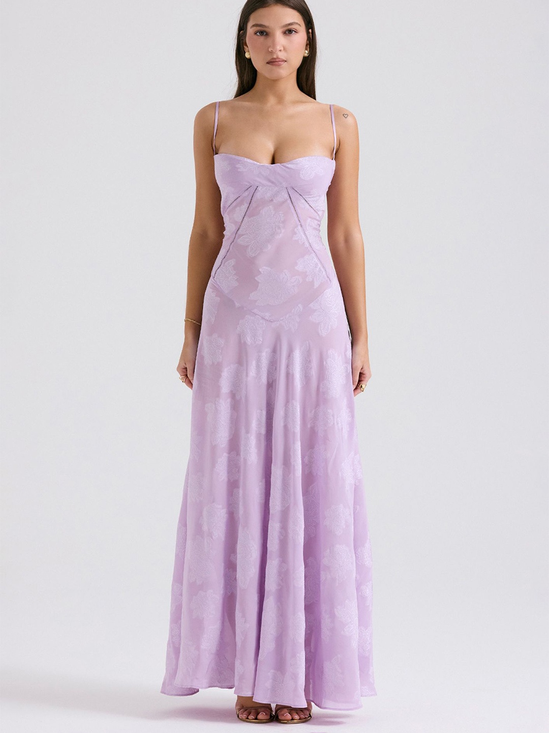 

LULU & SKY Tie-Ups Detail Maxi Dress, Purple