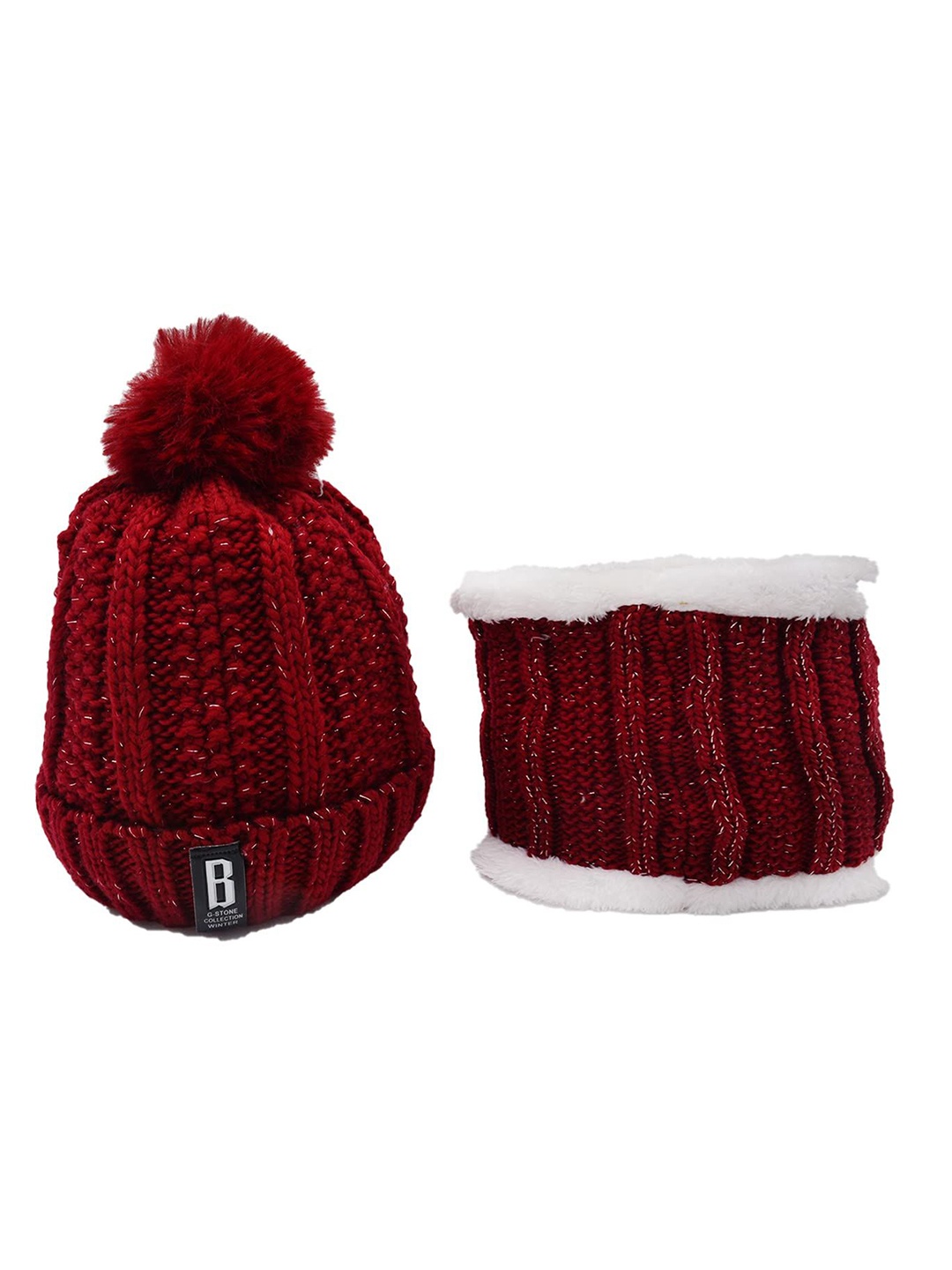 

SYGA Women Woollen Beanie, Red