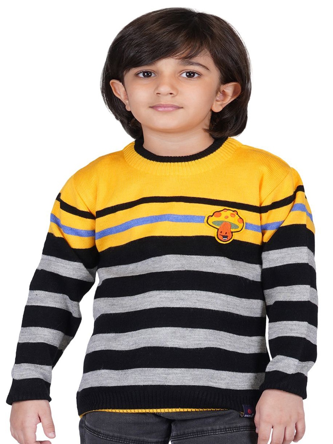 

KNITCO Unisex Kids Striped Pullover, Yellow