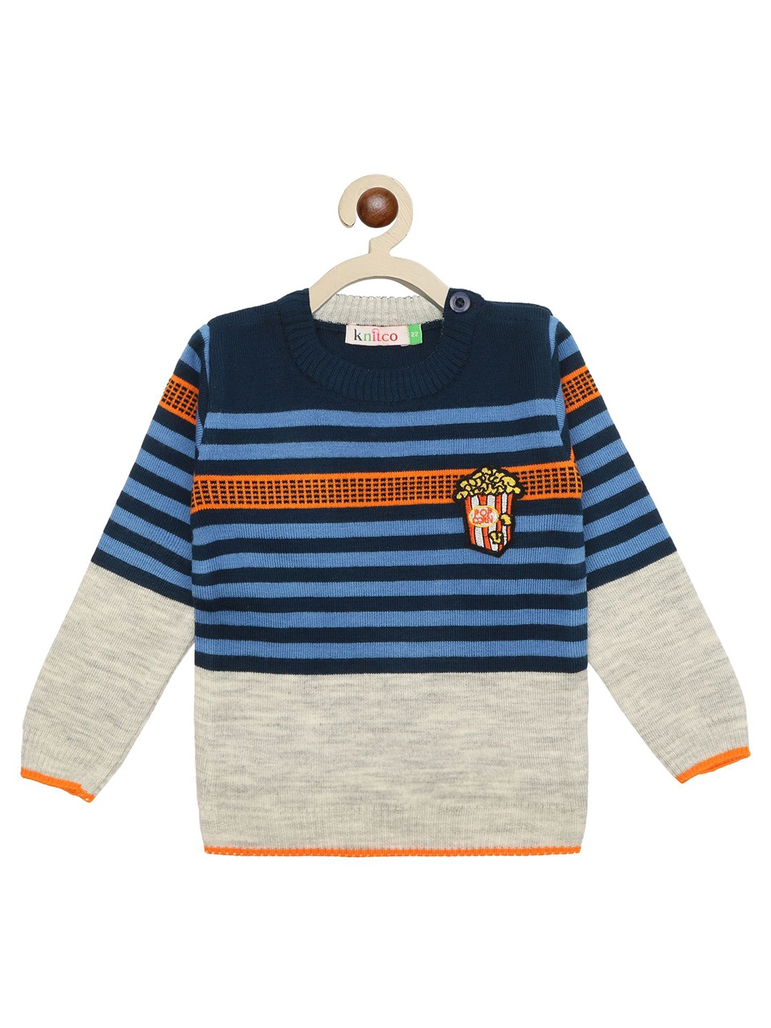 

KNITCO Unisex Kids Striped Pullover, Grey