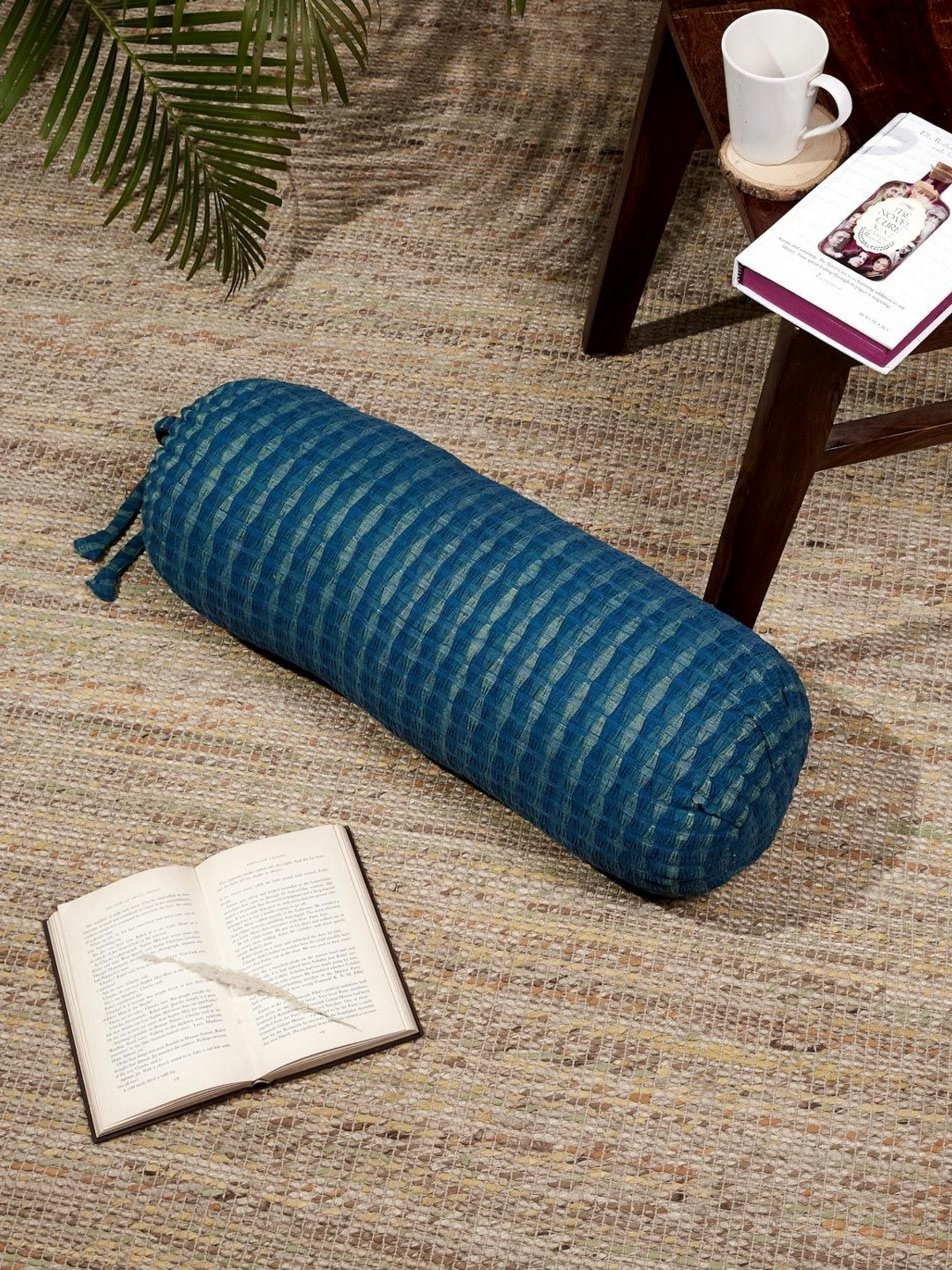 

Fabindia Blue Woven Designed Bolster Covers