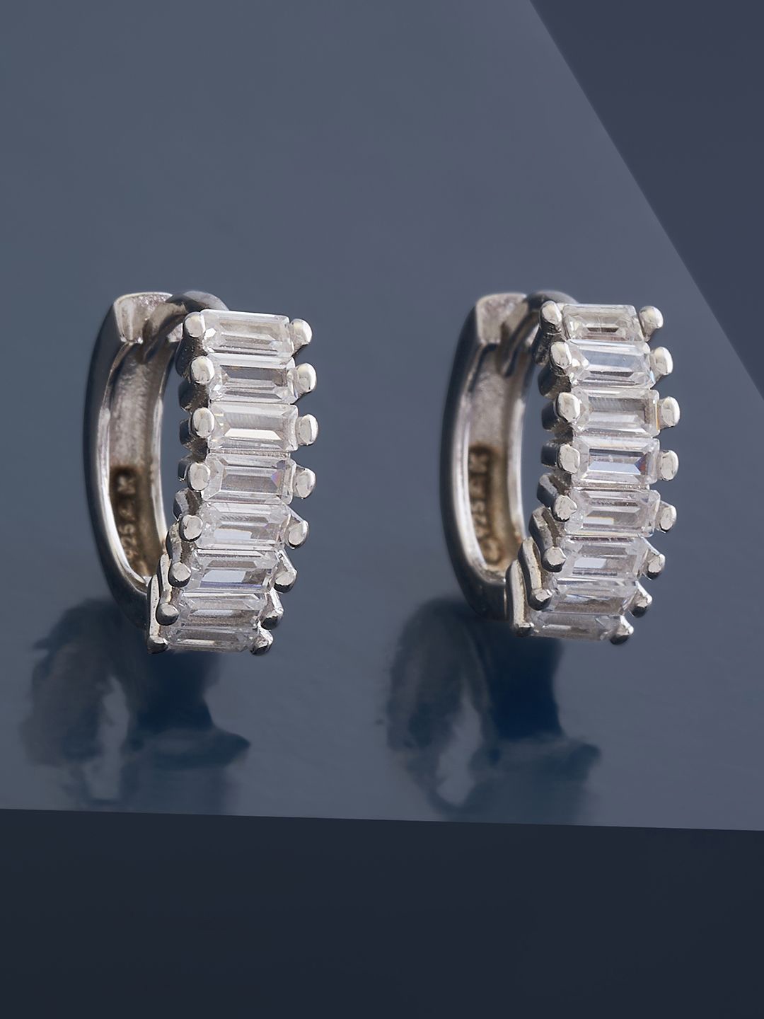 

Kushal's Fashion Jewellery Sterling Silver Cubic Zirconia Gold-Plated Hoop Earrings