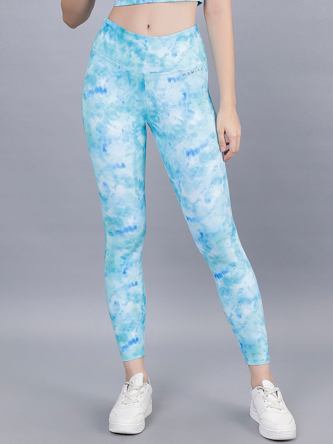 

WOMINK Women Printed Ankle-Length Gym Tights, Sea green