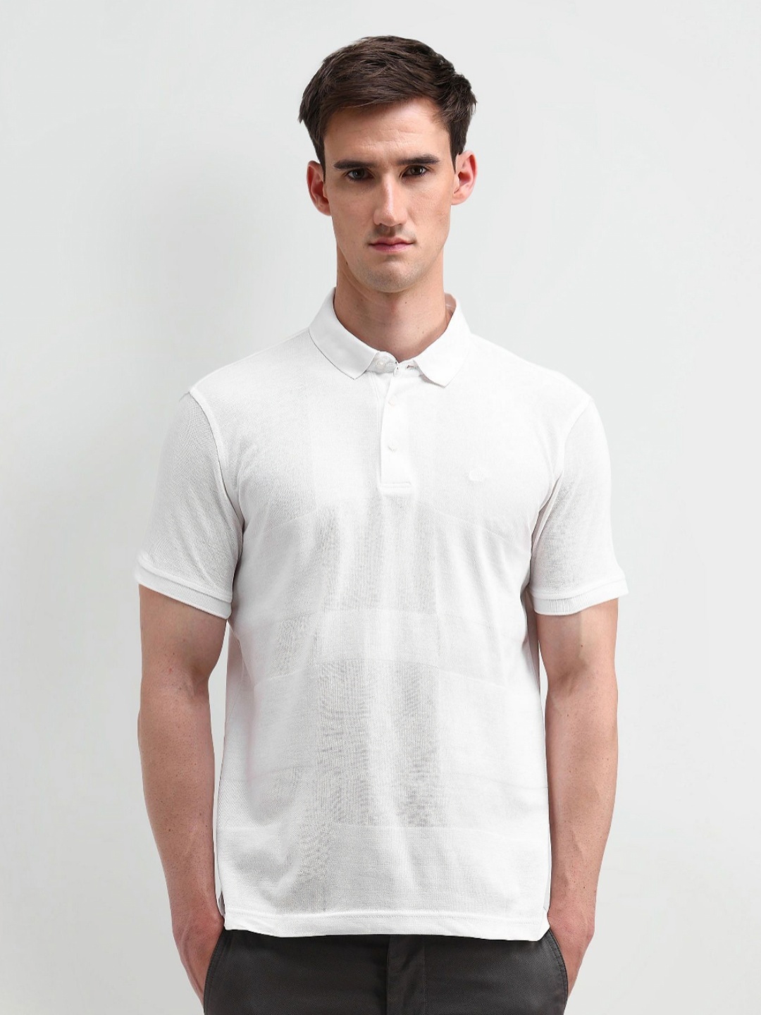 

Arrow Men Solid Polo Collar Cotton T-shirt, White
