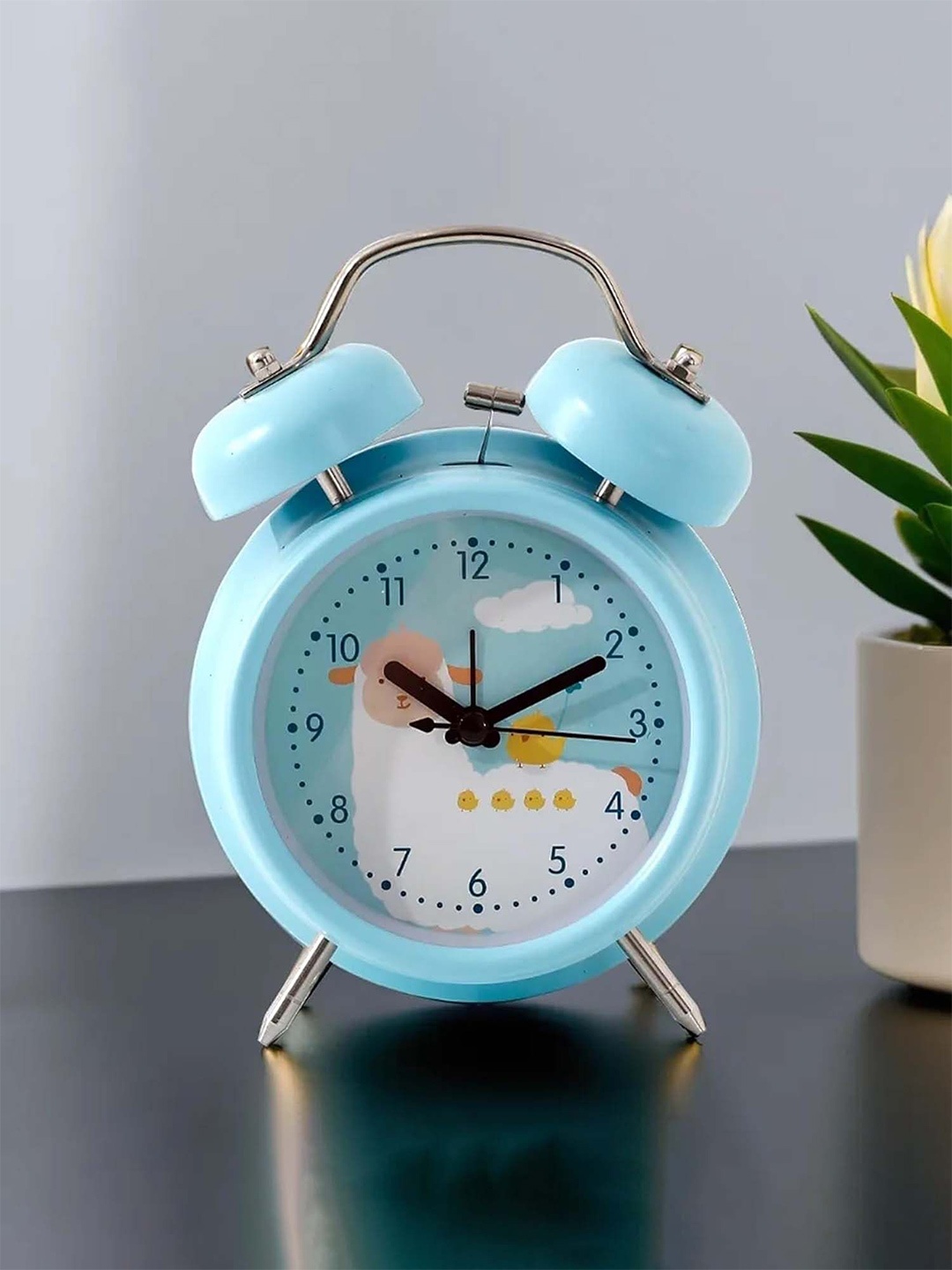 

Ekhasa Blue & White Contemporary Round Alarm Clock