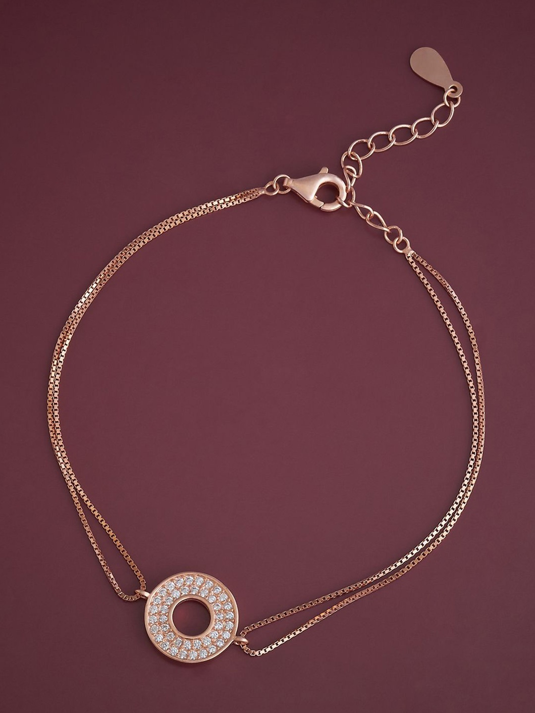 

Kushal's Fashion Jewellery 92.5 Pure Silver Gold-Plated CZ Wraparound Bracelet