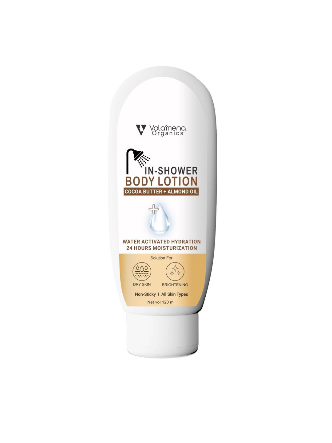 

Volamena Organics Cocoa + Almond In-Shower Body Lotion -120 ml, Off white