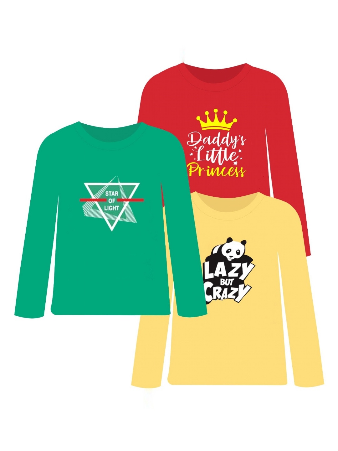 

CoolTees4U Girls Pack Of 3 Typography Printed T-shirt, Red