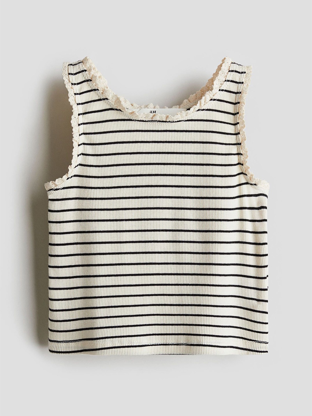 

H&M Girls Lace-Trimmed Vest Tops, White