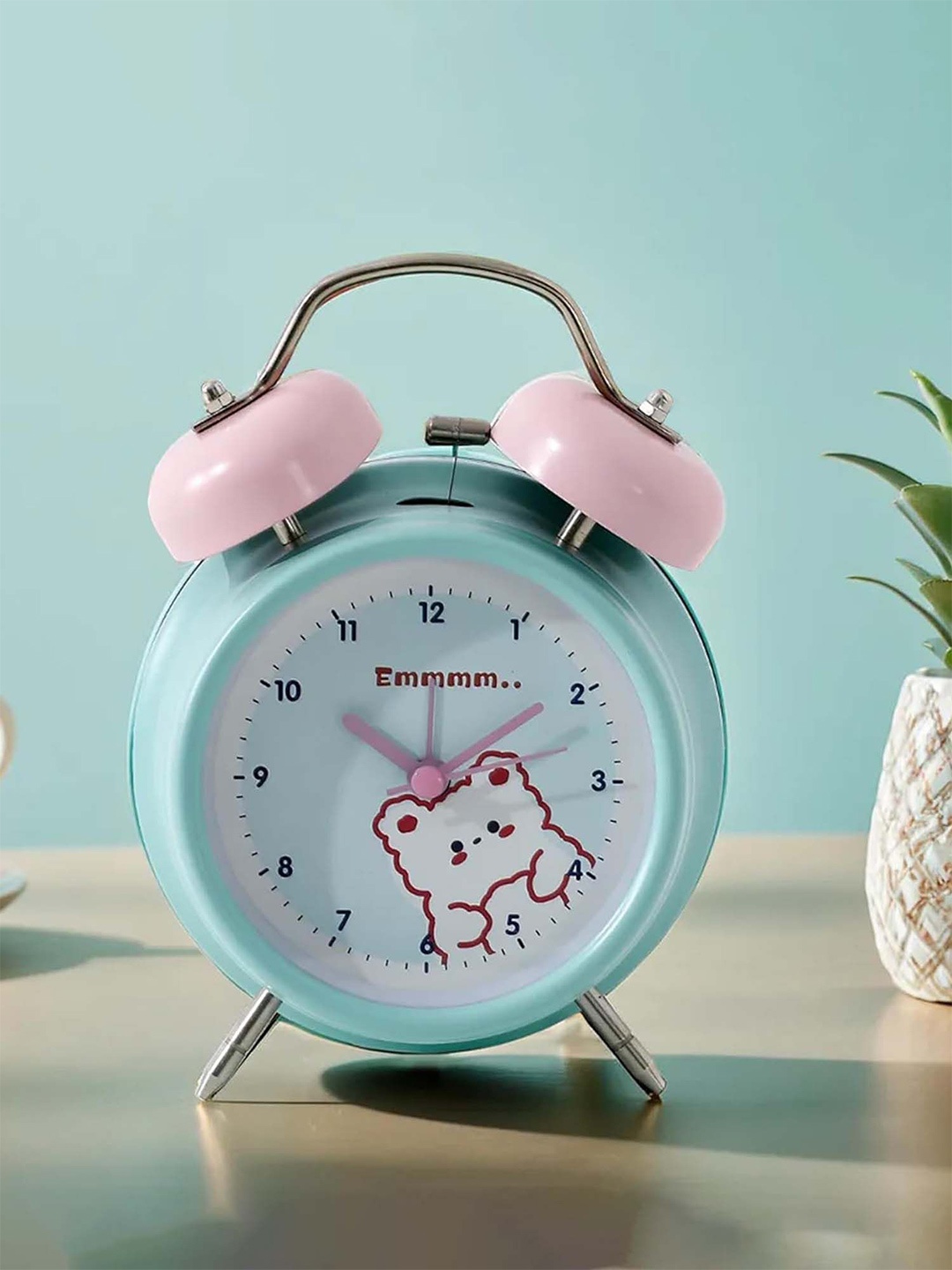 

Ekhasa Blue & Pink Printed Contemporary Round Alarm Clock