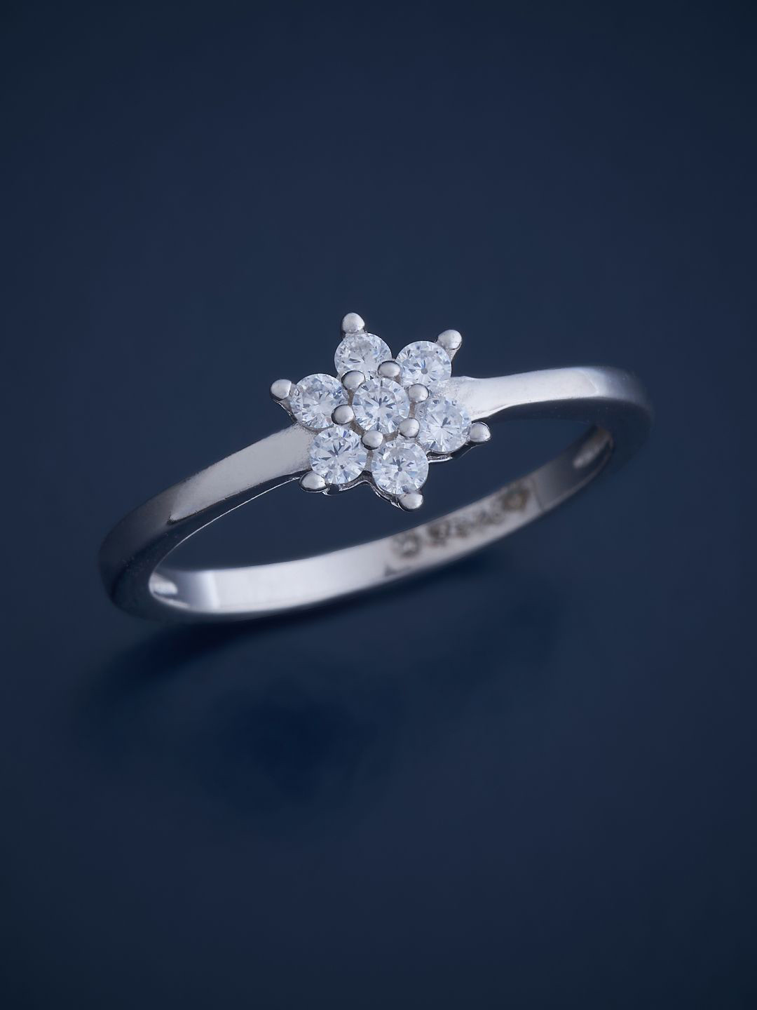 

Kushal's Fashion Jewellery Sterling Silver Rhodium-Plated Cubic Zirconia Finger Ring