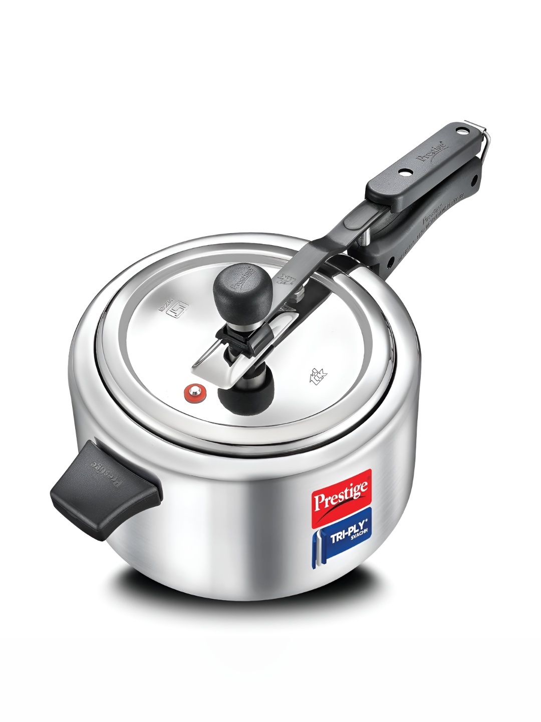 

Prestige Svachh Black Tri-Ply Induction Base Stainless Steel Pressure Cooker-3.5L, Silver