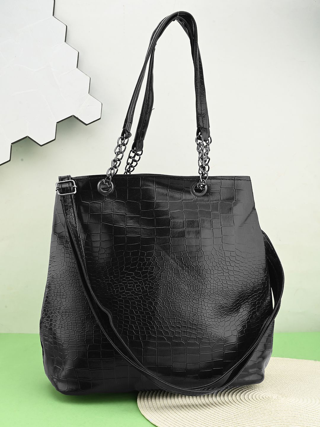 

Mast & Harbour Textured Oversized Bucket Handheld Bag, Black