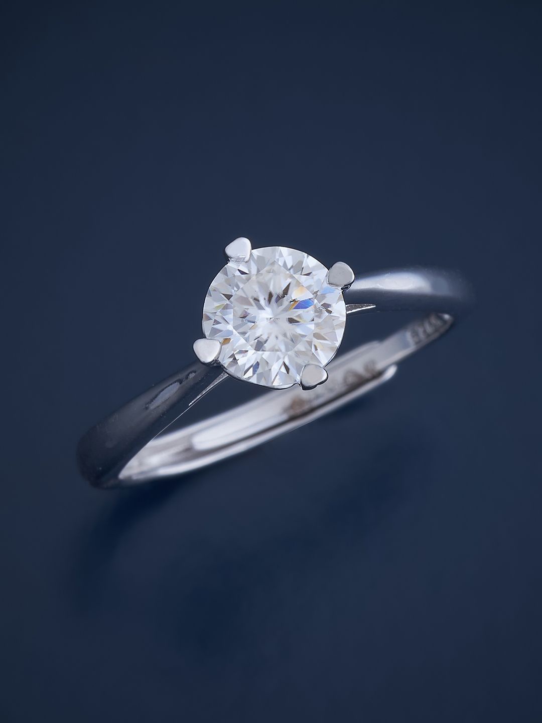

Kushal's Fashion Jewellery Sterling Silver Cubic Zirconia Rhodium-Plated Finger Ring