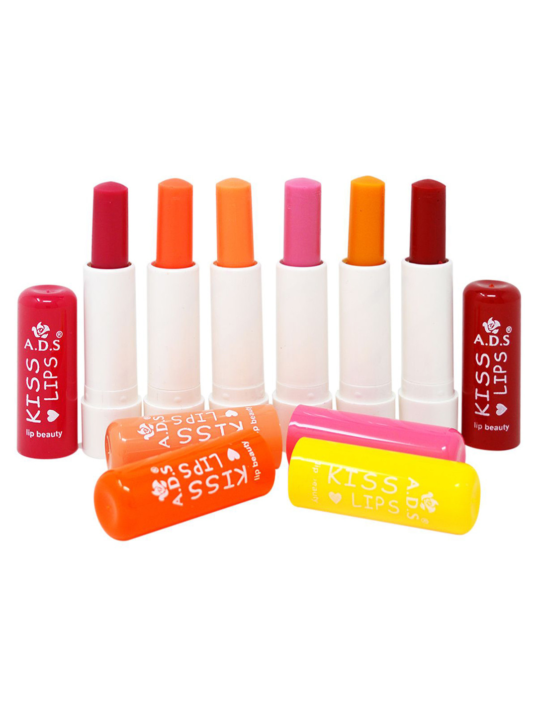 

A.D.S Set Of 6 Kiss Lips Moisturizing Lip Balm 3.5gm Each, Red