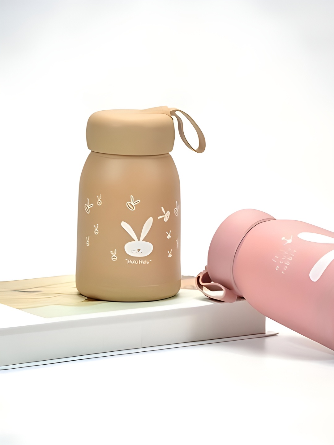 

WELOUR Pink & Brown 2 Pieces Glass Water Bottle 350ml