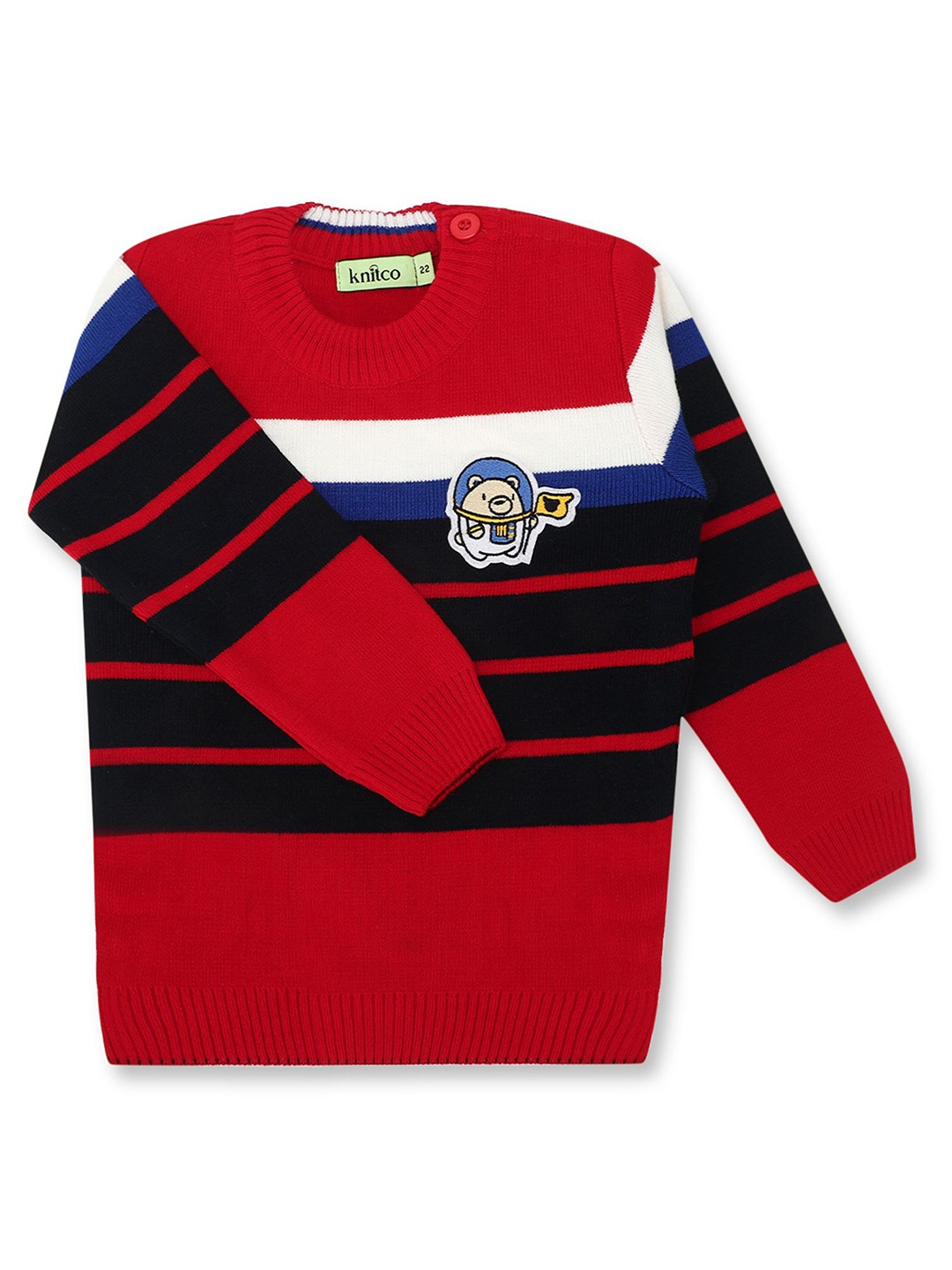 

KNITCO Unisex Kids Striped Pullover, Red