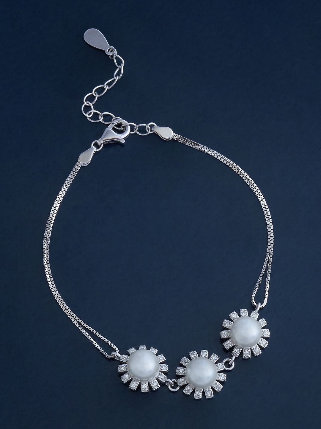 

Kushal's Fashion Jewellery Sterling Silver Cubic Zirconia Rhodium-Plated Wraparound