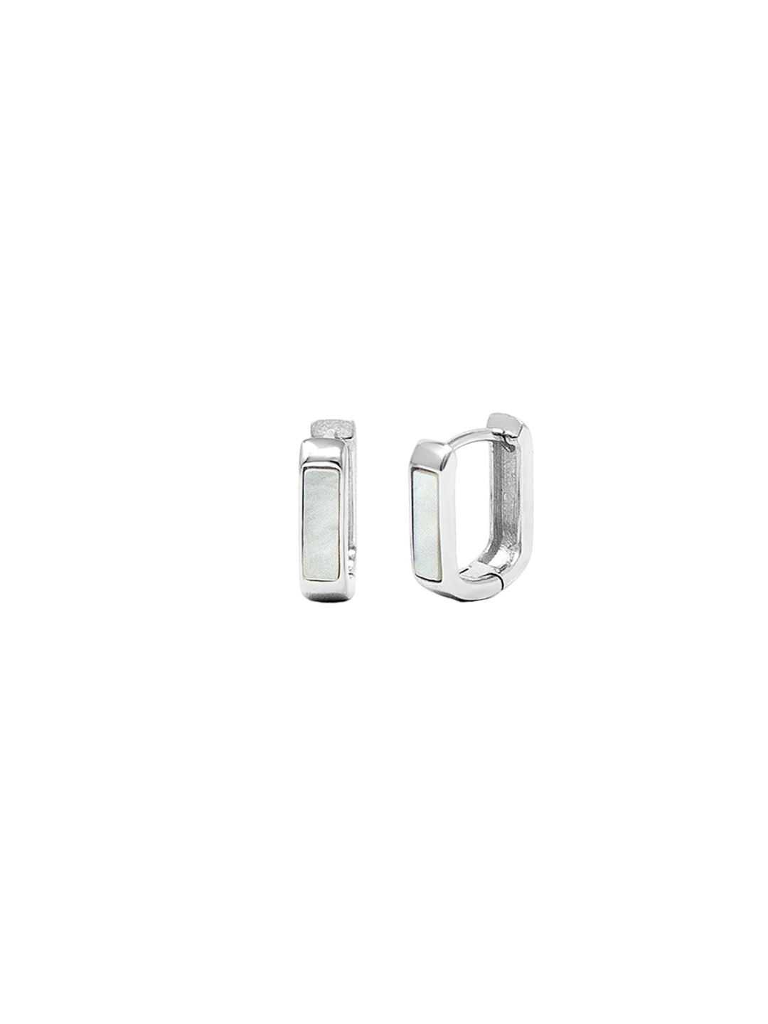 

MANNASH 92.5 Sterling Silver Rhodium-Plated Contemporary Hoop Earrings