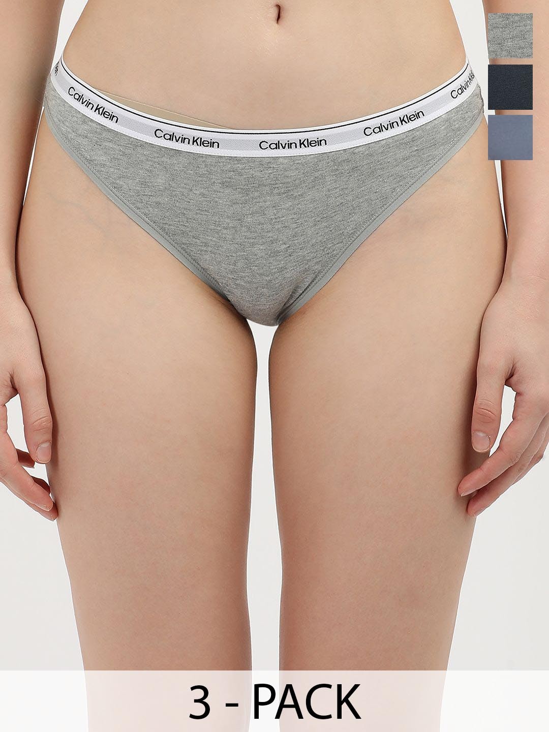 

Calvin Klein Underwear Pack Of 3 Bikini Briefs QD5208PYL, Blue