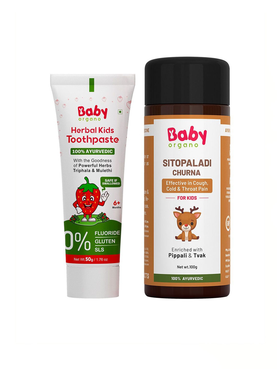 

BABYORGANO Herbal Organics Toothpaste With Sitopaladi Churna-50g, Green