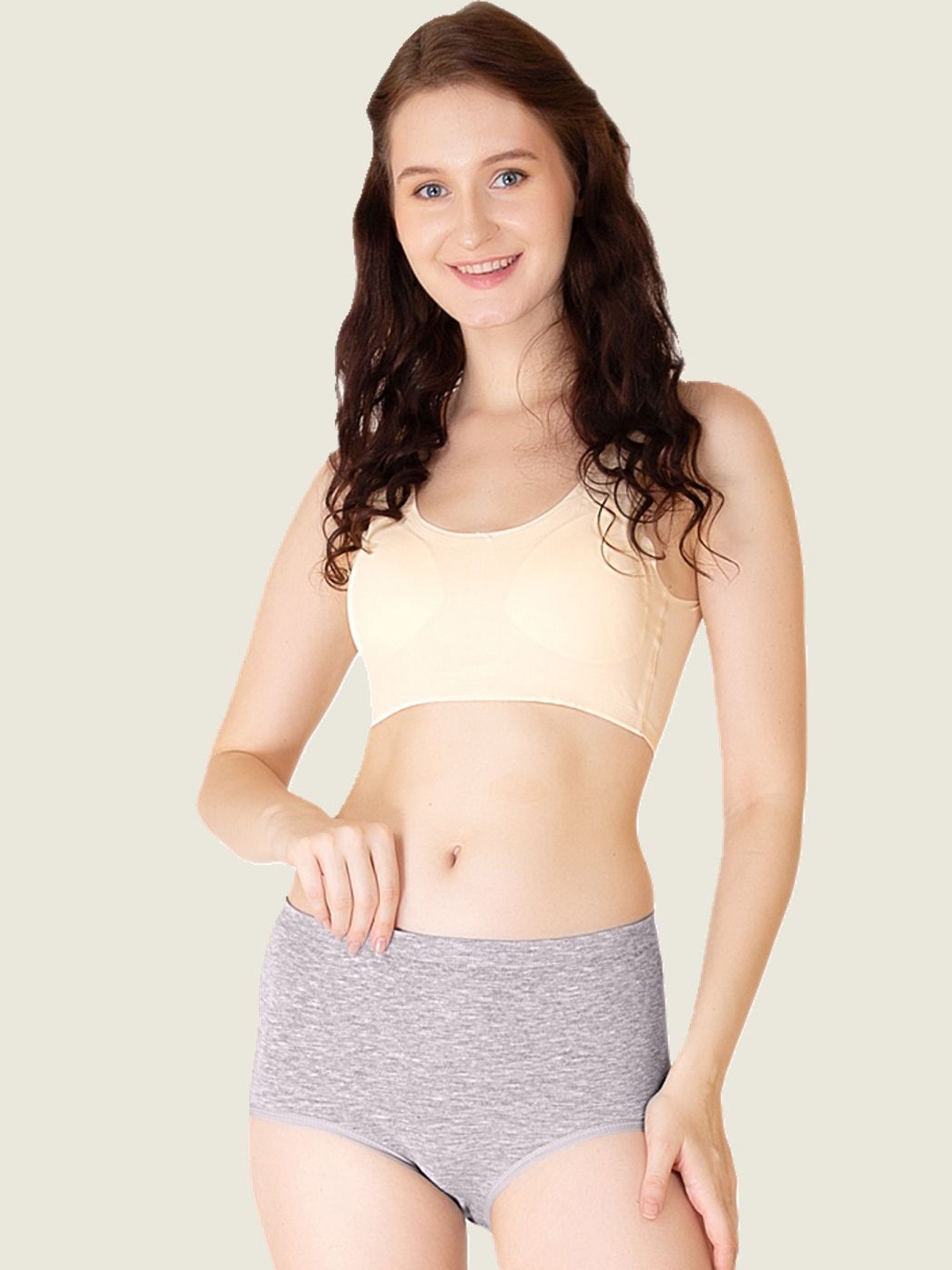 

Luella Seamless Mid-Rise Cotton Hipster Briefs, Purple