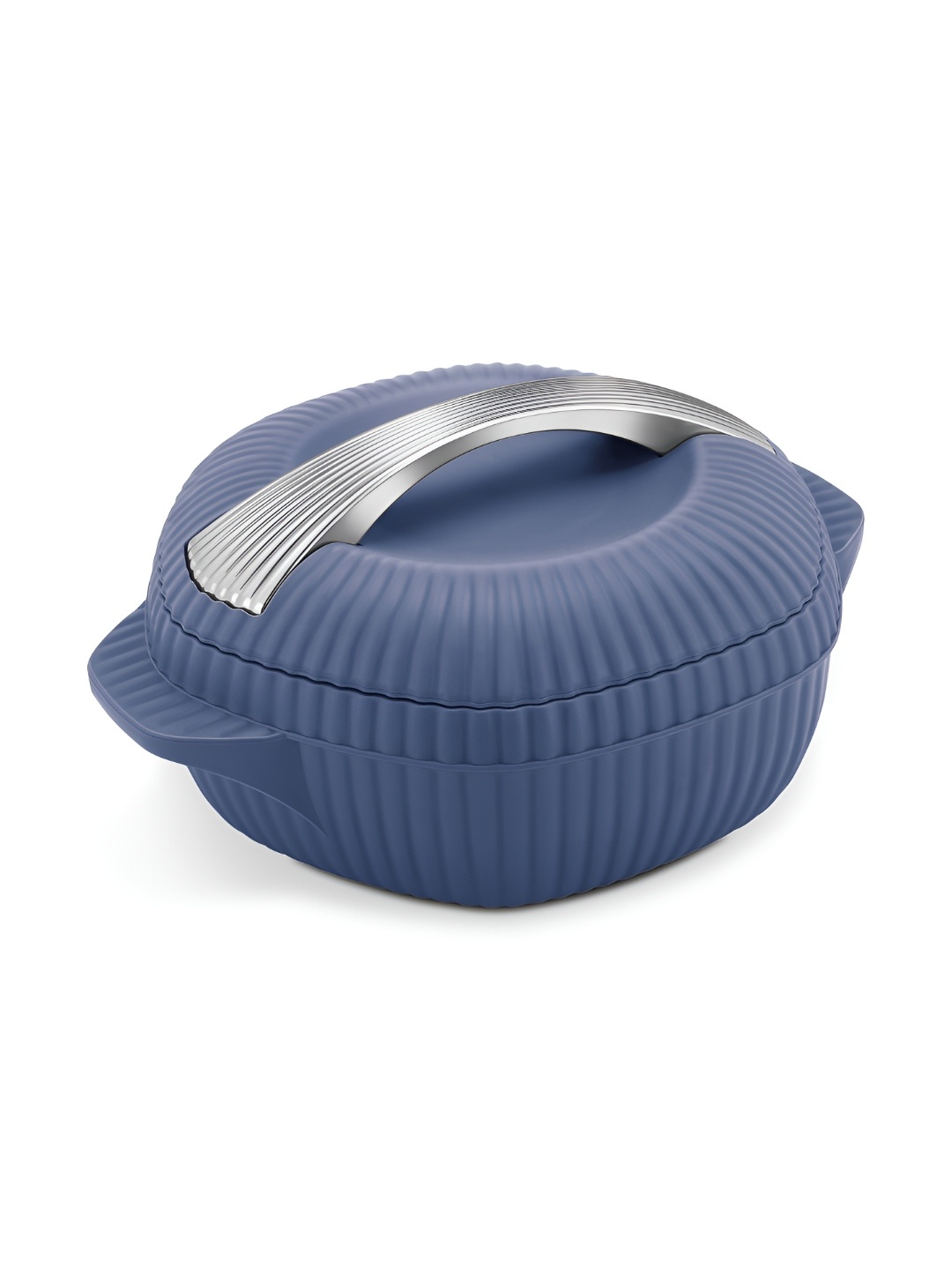 

Milton Oyster 2000 PU Blue & Silver Toned Textured Stainless Steel Casserole 1.9 L, Navy blue