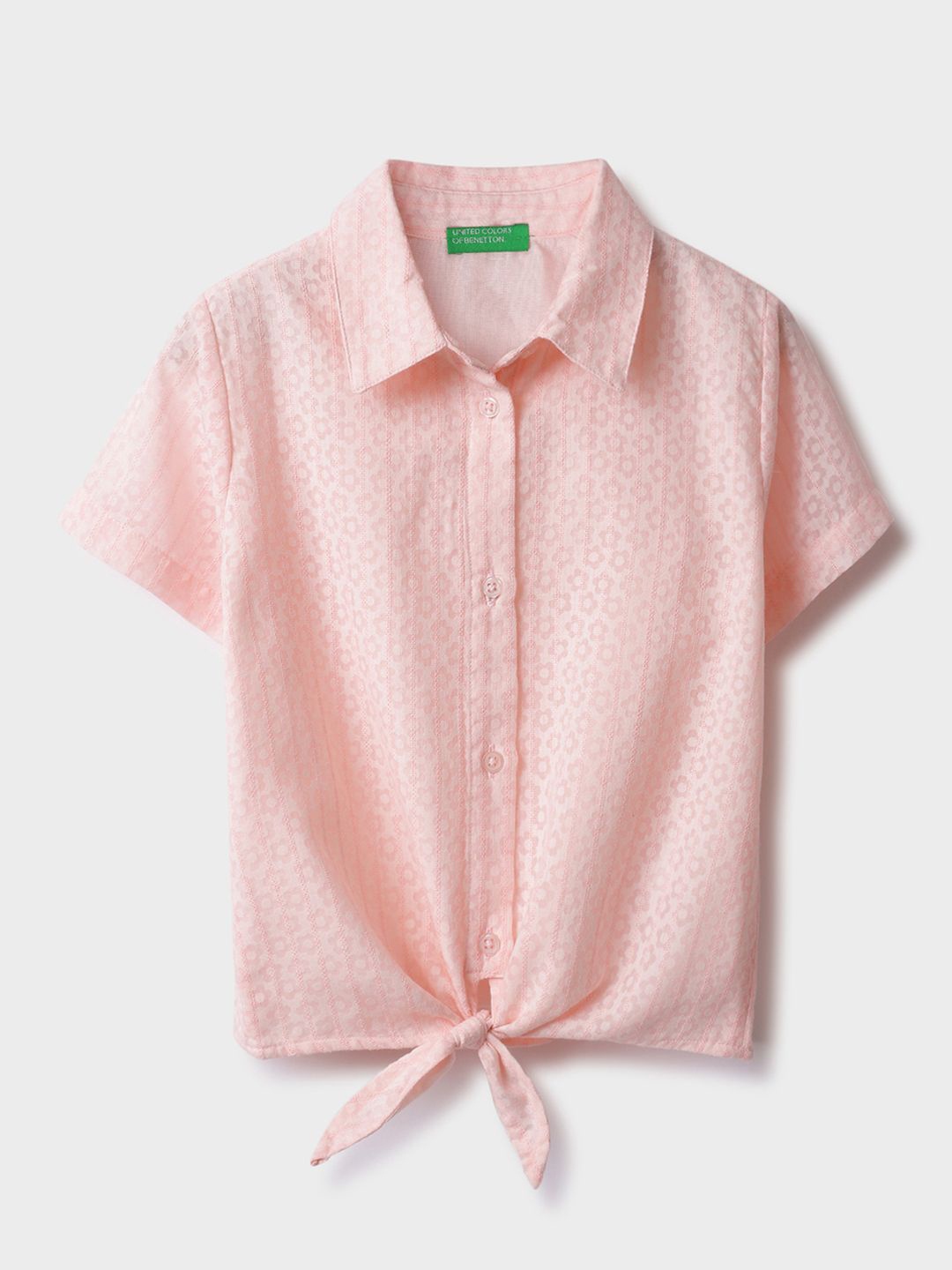 

United Colors of Benetton Girls Classic Micro Ditsy Printed Casual Shirt, Pink