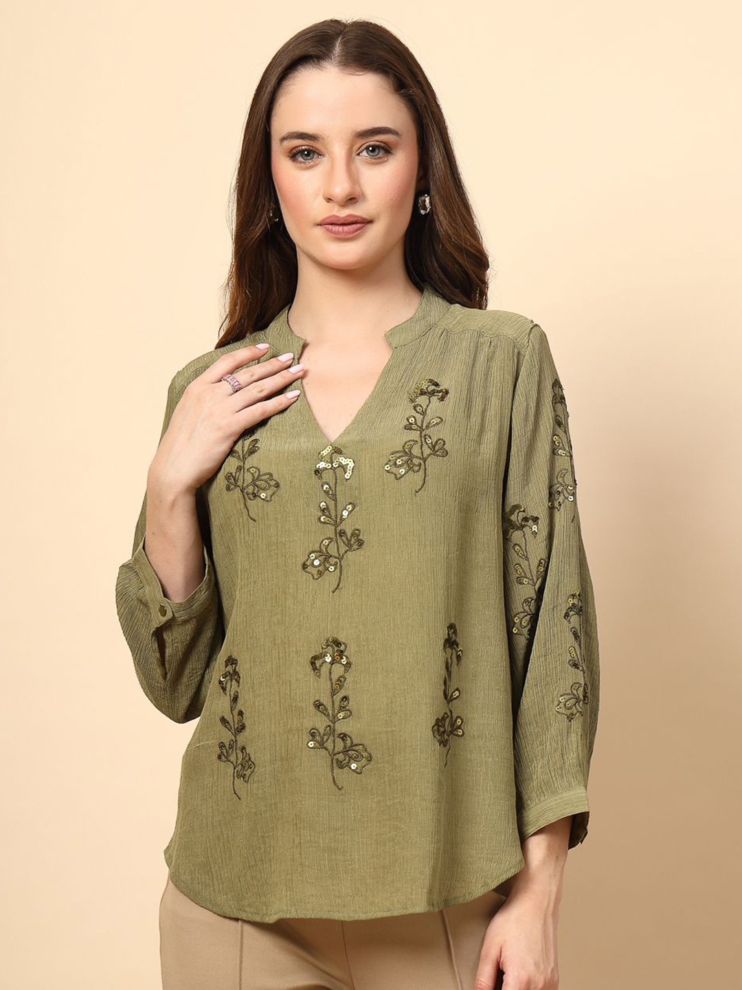 

Gipsy Embroidered Tunic, Olive