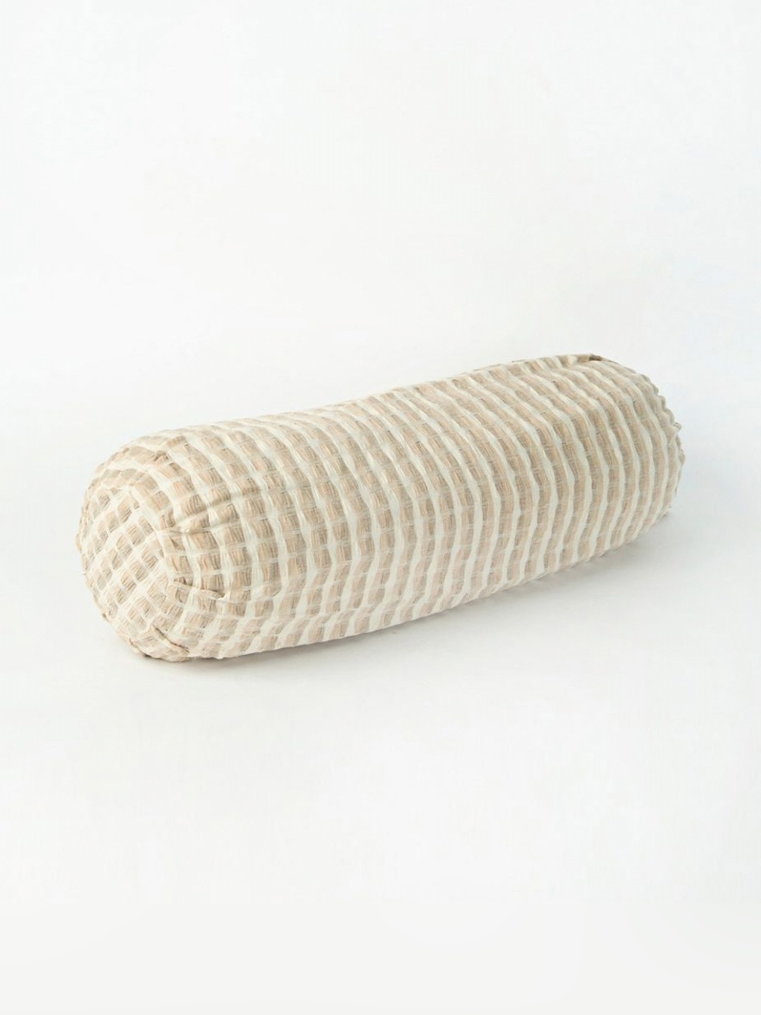 

Fabindia Natural Deepali Beige & White Printed Cotton Bolster Cover